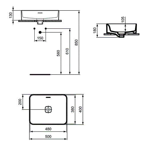 LAVOAR 50X40 STRADA II CU MONTAJ PE BLAT, CU PREAPLIN [3]