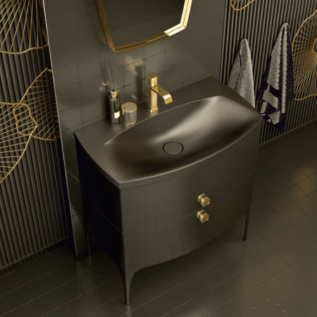 LAVOAR LOUIS 82X48, MARMURA COMPOZITA, NEGRU MAT [1]