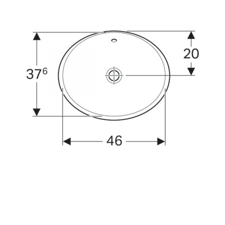 LAVOAR INCORPORAT GEBERIT VARIFORM, OVAL B-50CM, T-40CM, PREAPLIN VIZIBIL, GLAZURAT ALB [1]