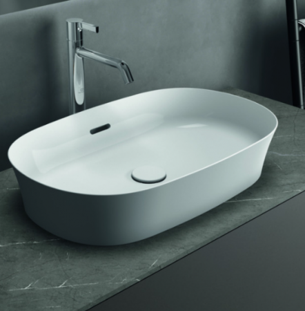 LAVOAR IPALYSS OVAL 60 CM FARA ORIFICIU BATERIE, CU PREAPLIN, ALB [1]