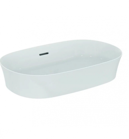 Lavoare - LAVOAR IPALYSS OVAL 60 CM FARA ORIFICIU BATERIE, CU PREAPLIN, ALB