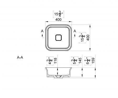 LAVOAR DRESDA 40X40X15.9 CM , FARA PREPLIN [1]