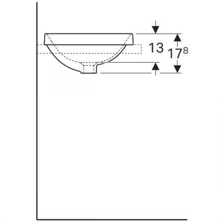 LAVOAR ÎNCORPORAT GEBERIT VARIFORM, ROTUND D-40CM, PREAPLIN VIZIBIL, GLAZURAT ALB [4]