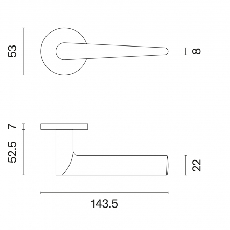 Maner Aprile  ARNICA ROZETA R SLIM 7MM BLACK - negru mat [2]