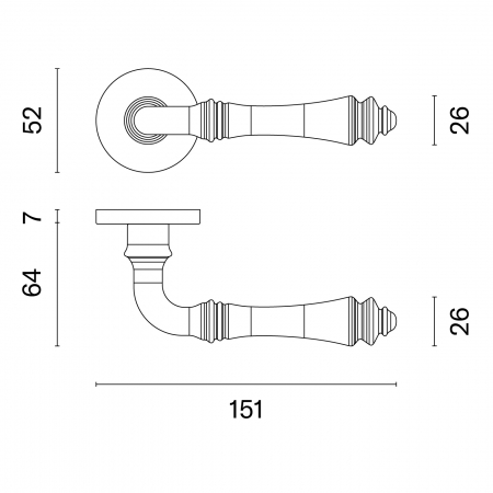 Mâner Ușă Aprile Camelia Rosette R Slim 7mm GYM GRA – Accesoriu Modern pentru Uși Interioare [2]