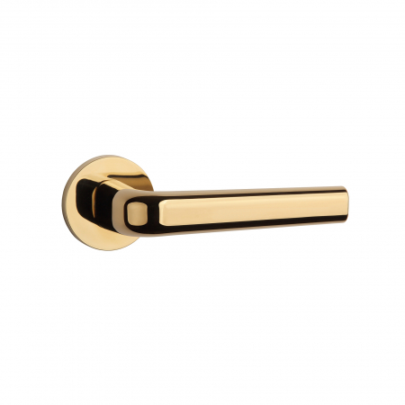 Manere si rozete pentru usi - Maner usa APRILE INULA ROZETA R SLIM 7MM GOLD PVD - PVD auriu lustruit