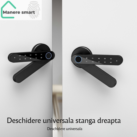 mâner smart Hong Kong cu amprentă digitală, cod PIN, bluetooth – smart lock interior pentru uși,culoare auriu mat [8]