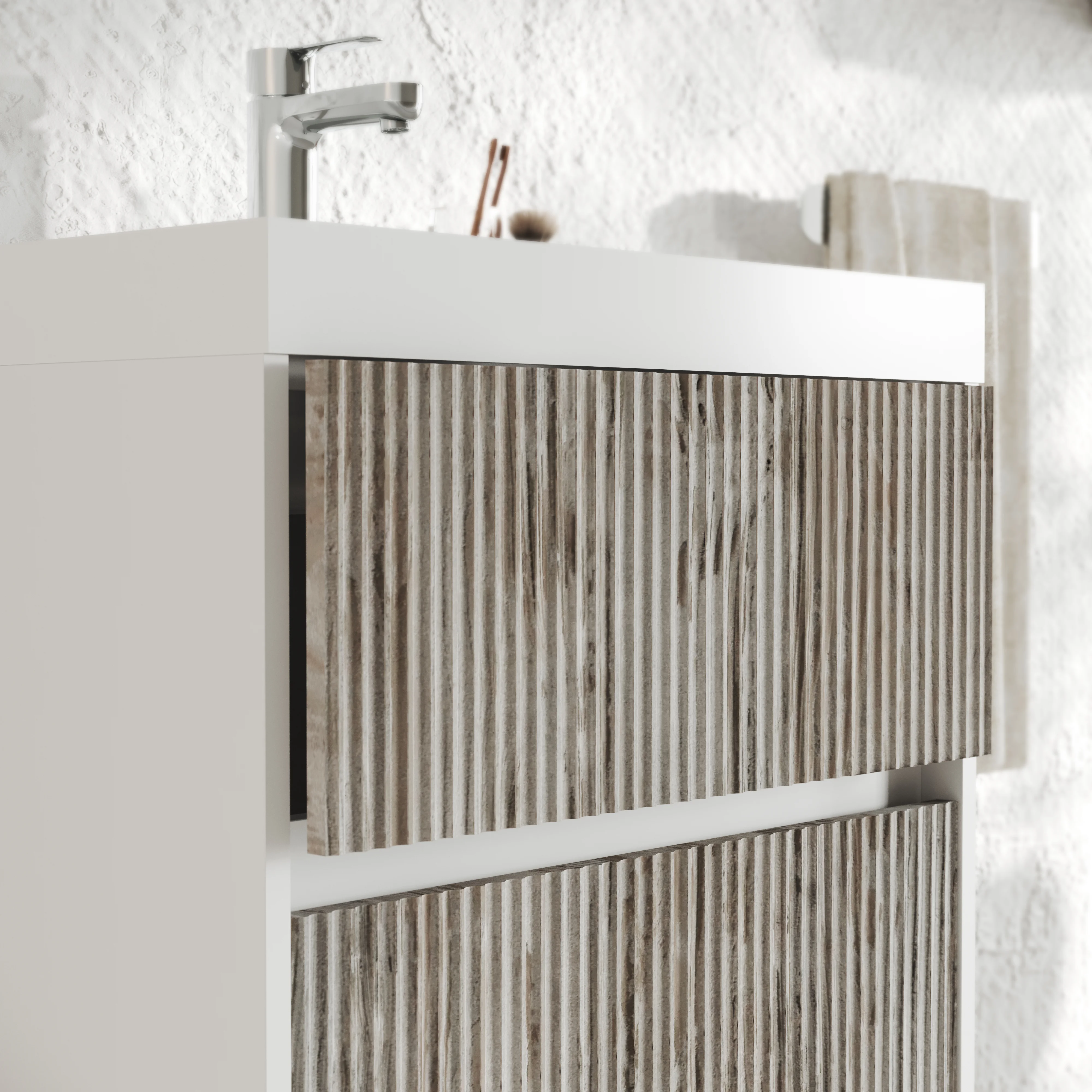 Mobilier de baie Savini Due   colectia Portofino , grigio antico set :baza + lavoar din rasina [1]