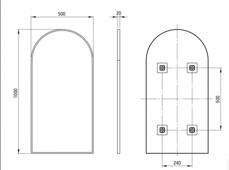 Oglindă, de atârnat, într-o ramă 50x100 ,Deante Silia ,culoare titan [5]