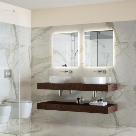 OGLINDA CU LUMINA AMBIENTALA PE 4 LATURI 70X70 LED 29.7W SISTEM DEZABURIRE [2]