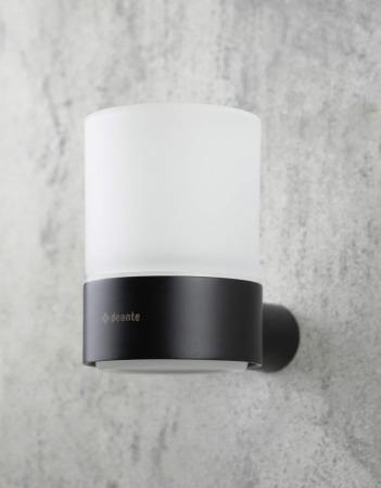 Pahar, montare pe perete, Deante, Round,Negru [1]