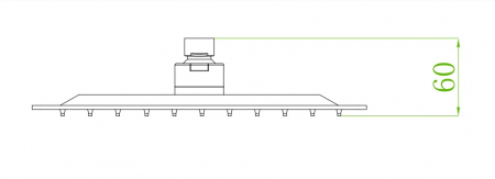 CAP DE DUS SLIM PATRAT INULA, 300X300 MM, 1/2, METAL, CROM [2]