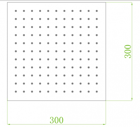 CAP DE DUS SLIM PATRAT INULA, 300X300 MM, 1/2, METAL, NEGRU [1]