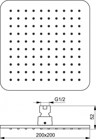 PARA DUS IDEALRAIN CUBE PATRATA 200X200 MM SILK BLACK [2]