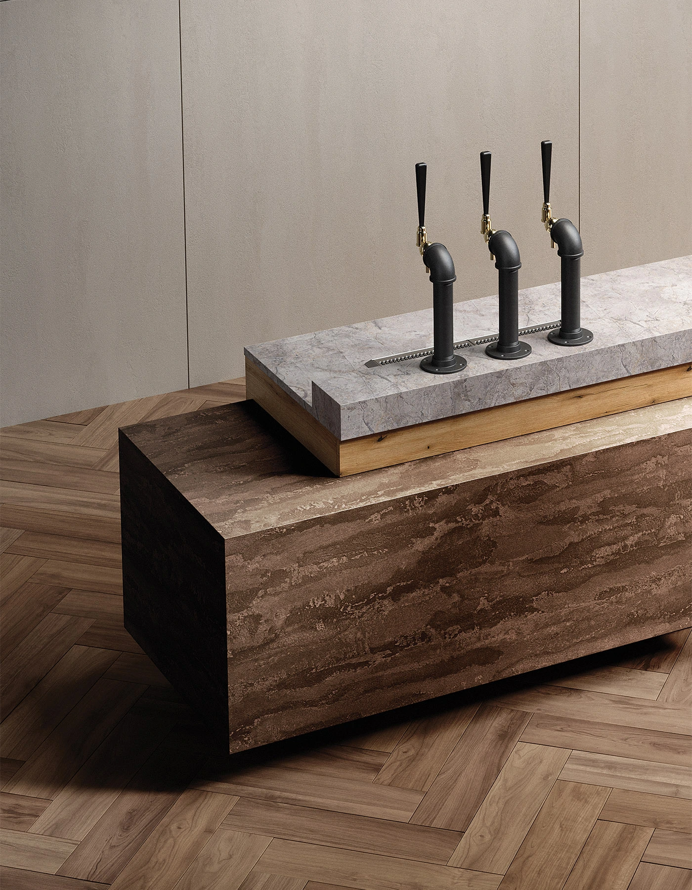 SPC Wall pentru placarea peretilor - Panou decorativ SPC pentru perete Kronospan Rocko Wall R349 Silk Flow123 x 280 cm, 4 mm