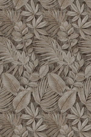 Panou de perete Rocko Tiles R164A Mink Plant A – Design botanic în nuanțe de maro și argintiu [1]