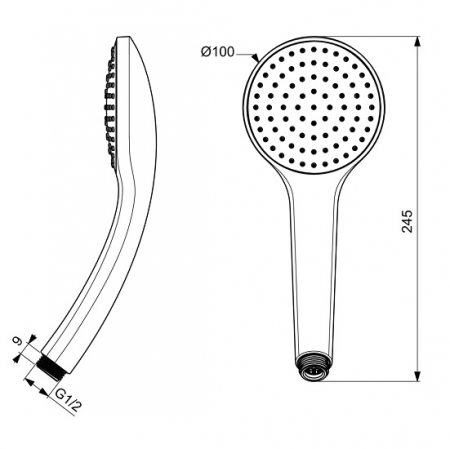 PARA DE DUS IDEALRAIN SOFT D-100MM SILK BLACK [2]