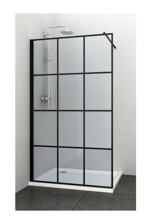 Paravane de dus Walk - Paravan de duș Elite Black cu serigrafie 118-120 x 195 cm - Design modern și elegant