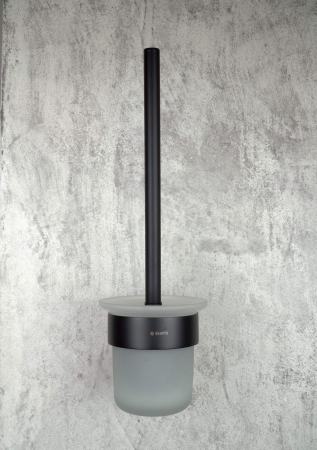 Perie toaletă, montare pe perete, Deante, Round,Negru [2]