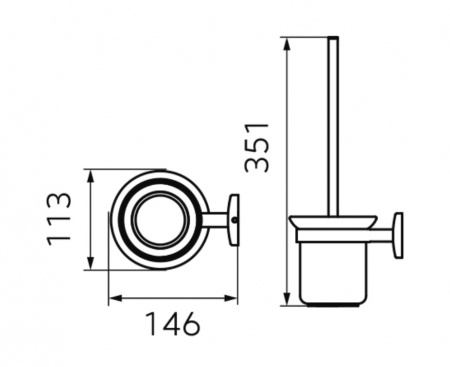 PERIE WC MERIDA CU SUPORT STICLA MATA/NEGRU-ROZ AURIU [1]
