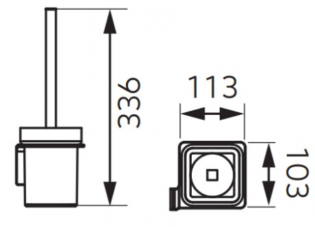 PERIE WC PIAZZA CU SUPORT STICLA MATA/NEGRU [1]