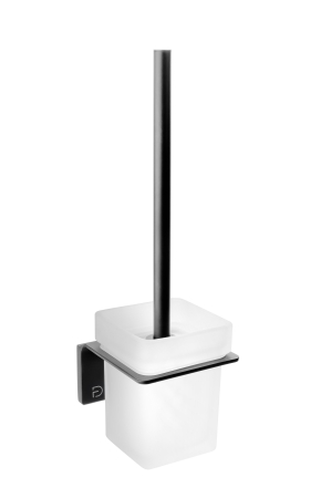 Accesorii de baie - Perie WC Piazza cu suport sticla mata/negru