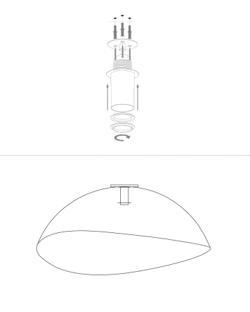Plafonieră SIGMA SOLARIS S Auriu, Oțel + Compozit Mineral, Design Modern, 1xG9 [2]