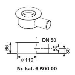Racord de evacuare pentru rigole TeceDrainline, evacuare orizontala 50 mm, debit 0.7 l/s [1]