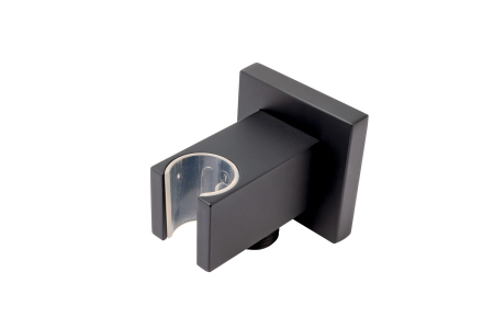 Racord pt baterii ingropate - Racord dus patrat Inula pentru baterie incastrata, cu suport dus, 1/2" , negru