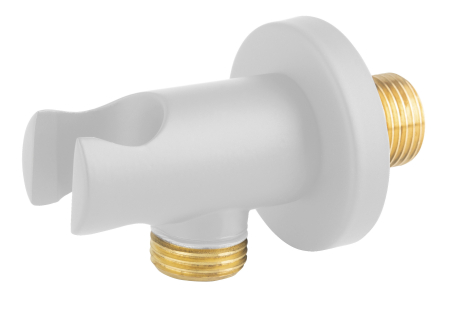 Racord pt baterii ingropate - Racord dus rotund Inula pentru baterie incastrata, cu suport dus, 1/2", alb