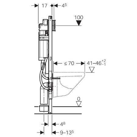 SISTEM INSTALARE PENTRU VAS WC DUOFIX SPECIAL 112 CM UP320 PERSOANE CU DIZABILITATI CAL. I [2]