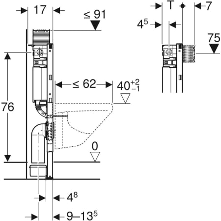 SISTEM INSTALARE PENTRU VAS WC DUOFIX 82 CM PE CLAPETA OMEGA [2]