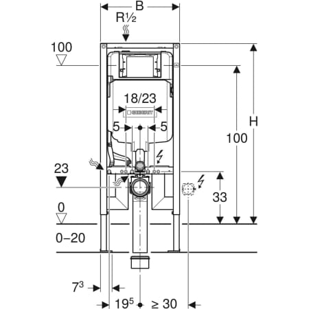 SISTEM INSTALARE PENTRU VAS WC DUOFIX 114 CM , 8 CM GROSIME  PENTRU CLAPETE SIGMA [2]