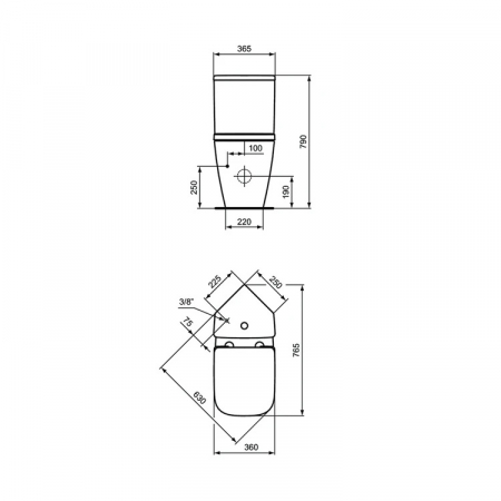 REZERVOR WC I.LIFE S MONTAJ PE COLT, ALIMENTARE INFERIOARA [3]