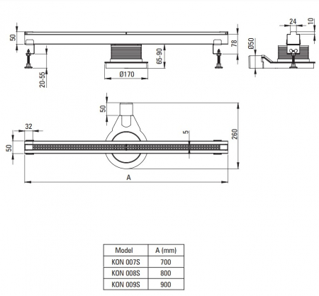 Rigolă, canelat, 70 cm [2]