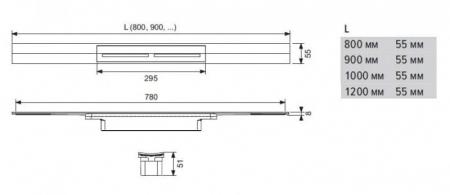 RIGOLA DE DUS TECE DRAINPROFILE CU LUNGIME ADJUSTABILA INTRE 50-100 CM, GOLD OPTIC PERIAT [2]