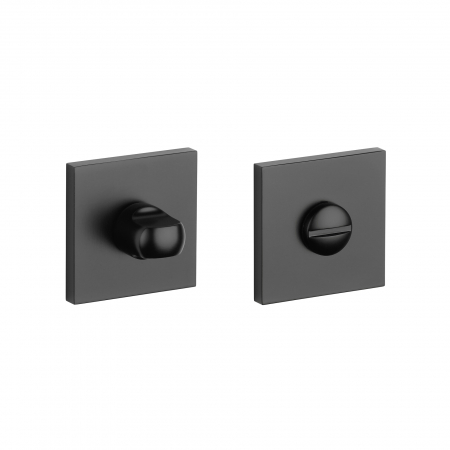 Rozeta APRILE Q SLIM 7MM BLACK - negru mat WC 4x4