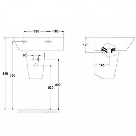 PIEDESTAL SUSPENDAT STREET ALB DREAPTA [1]