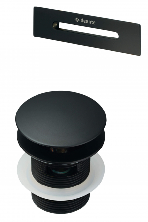 Baterii de baie - Set de accesorii, pentru cadă - dop și preaplin, Deante, Bathtub,Negru
