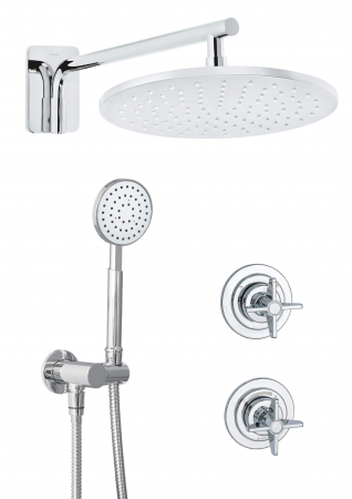 Sisteme de dus incastrate - Set de duș cu montare îngropată, Deante, Termisto,Cromat