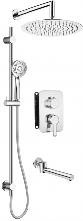 Baterii dus - Set de duș cu montare îngropată, cu BOX pentru baterie,Deante ArniKa cromat