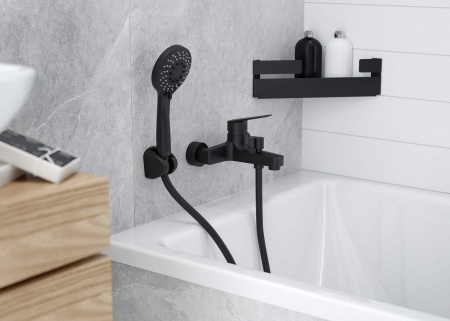 Set de duș, cu suport fix, Deante, Avis,Negru [1]