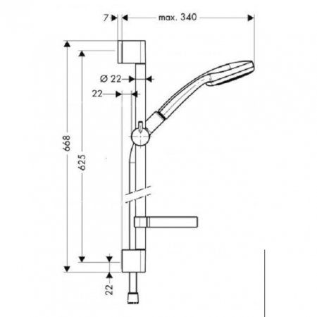 Set de dus Hansgrohe Croma 100 Vario cu bara dus 65 cm, crom [1]