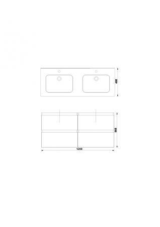 MOBILIER DAILY 120X46X56.5 STEJAR RUSTIC, 4 SERTARE,CU LAVOAR [1]