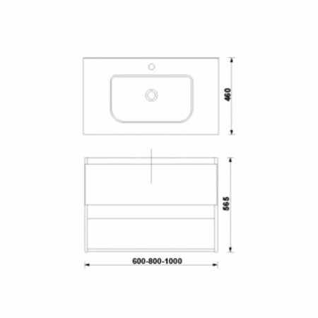 MOBILIER DAILY 100X46X56.5 ALB LUCIOS,1 SERTAR+RAFT,CU LAVOAR [1]