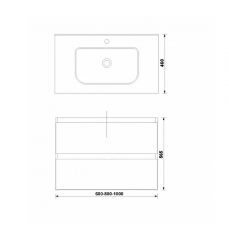 MOBILIER DAILY 60X46X56.5 ALB LUCIOS, 2 SERTARE,CU LAVOAR [1]