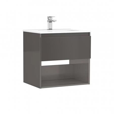 Baie - MOBILIER DAILY 60X46X56.5 ANTRACIT LUCIOS,1 SERTAR+RAFT,CU LAVOAR