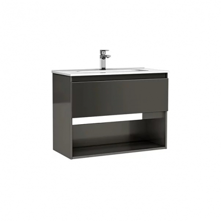 Baie - MOBILIER DAILY 80X46X56.5 ANTRACIT LUCIOS,1 SERTAR+RAFT,CU LAVOAR