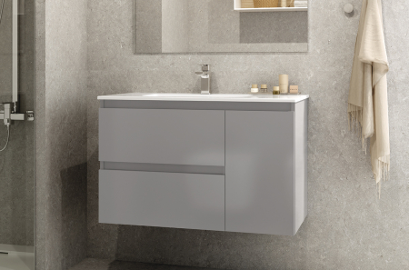 MOBILIER DAILY 90X46X56.5 ALB LUCIOS, 2 SERTARE+1 USA,CU LAVOAR [1]