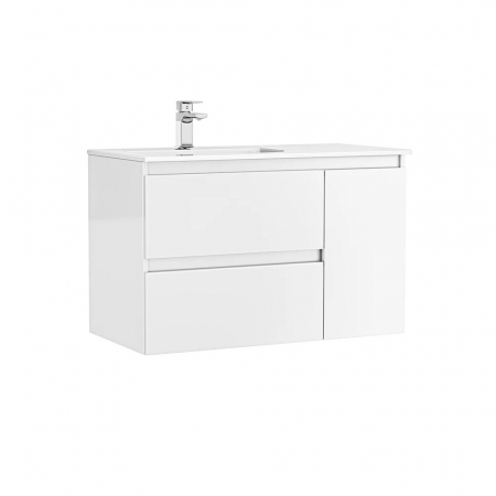 Baie - MOBILIER DAILY 90X46X56.5 ALB LUCIOS, 2 SERTARE+1 USA,CU LAVOAR